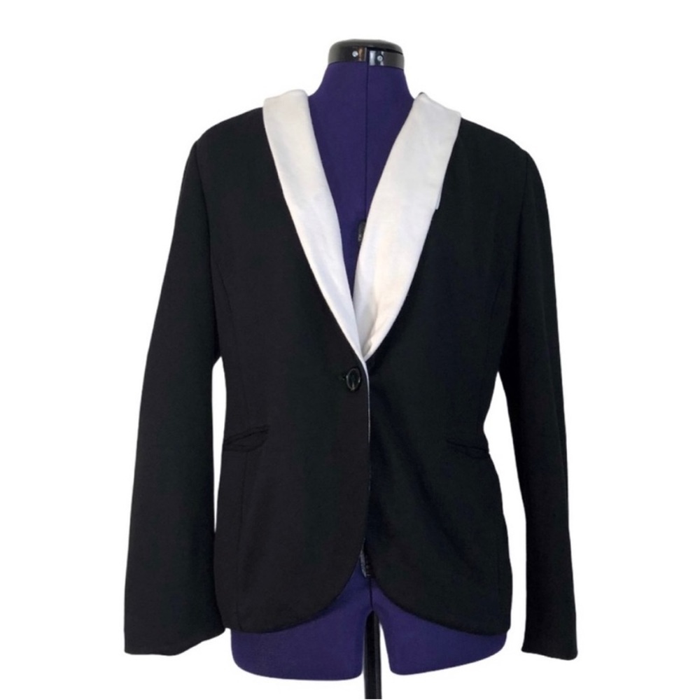 INC Women’s Black White Tuxedo Style Blazer Jacket